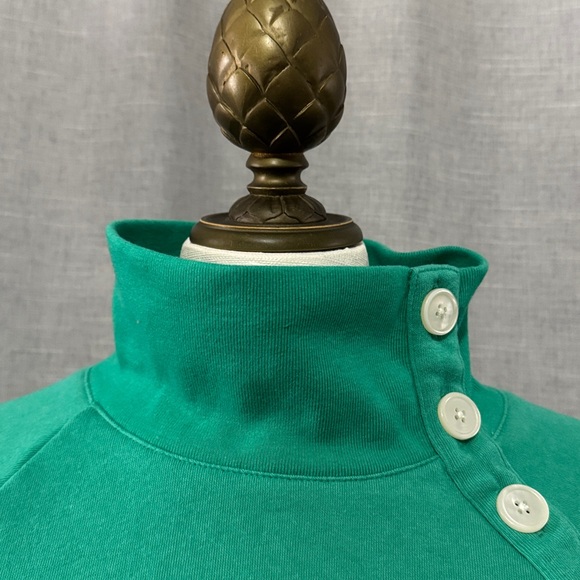 J Crew Factory Sweatshirt-S-Button Neck Side Detail-Kelly Green-60% Cotton-EUC - Picture 3 of 16